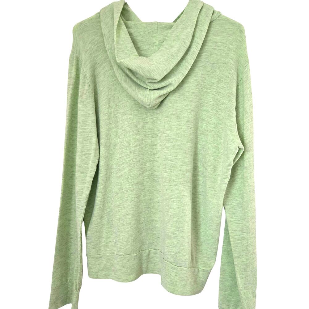 Monrow Spring Green Supersoft Hoodie L Cozy Quiet Luxury Athleisure - Picture 2 of 5